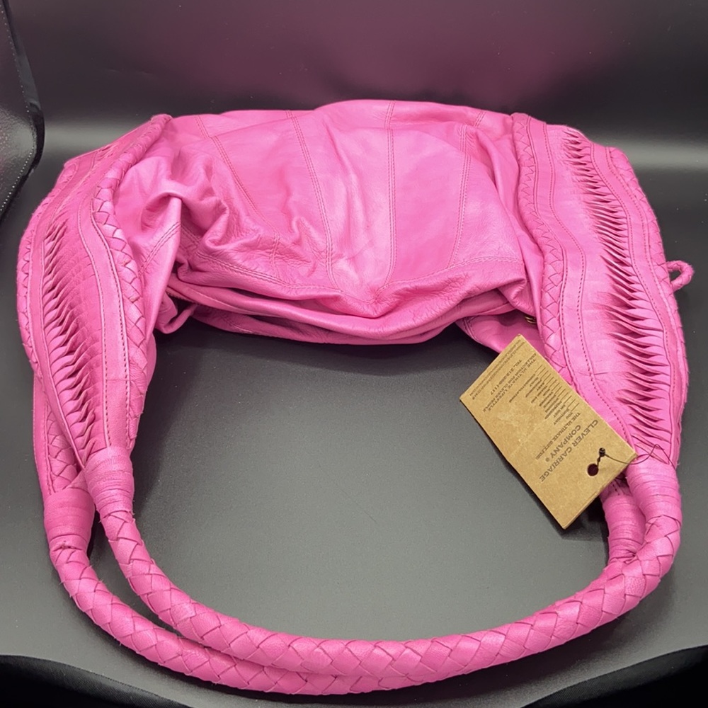 CLEVER CARRIAGE ST TROPEZ LEATHER HOBO